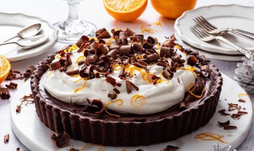 Oatly's festive 'showstopper' chocolate orange tart - vegan recipe