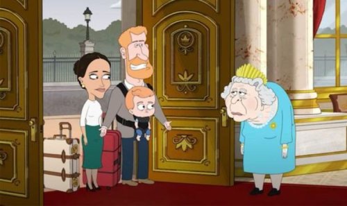 Americans mock 'broke' Harry and Meghan as Sussexes 'punished' by Queen in brutal cartoon
