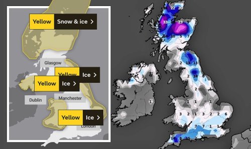 Met Office snow warning as new chart show UK to be blanketed in days