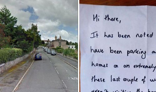 ‘Petty' letter left on car ignites huge row in seaside town where people struggle to park
