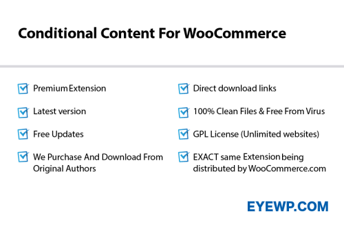 Conditional Content Extension v 2.2.4 for WooCommerce Plugin