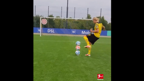L'incroyable vidéo d'Erling Haaland à l'entraînement qui affole la toile