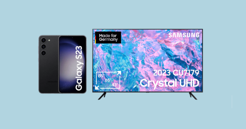Tiefstpreis: Galaxy S23 mit 25-GB-Tarif + 65‑Zoll‑TV als Bonus