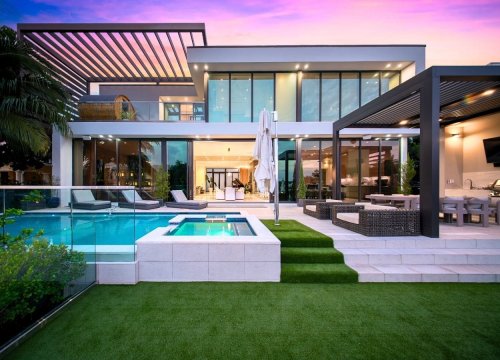 Step inside a $7.25M North Miami Beach house with an outdoor sauna, yacht parking