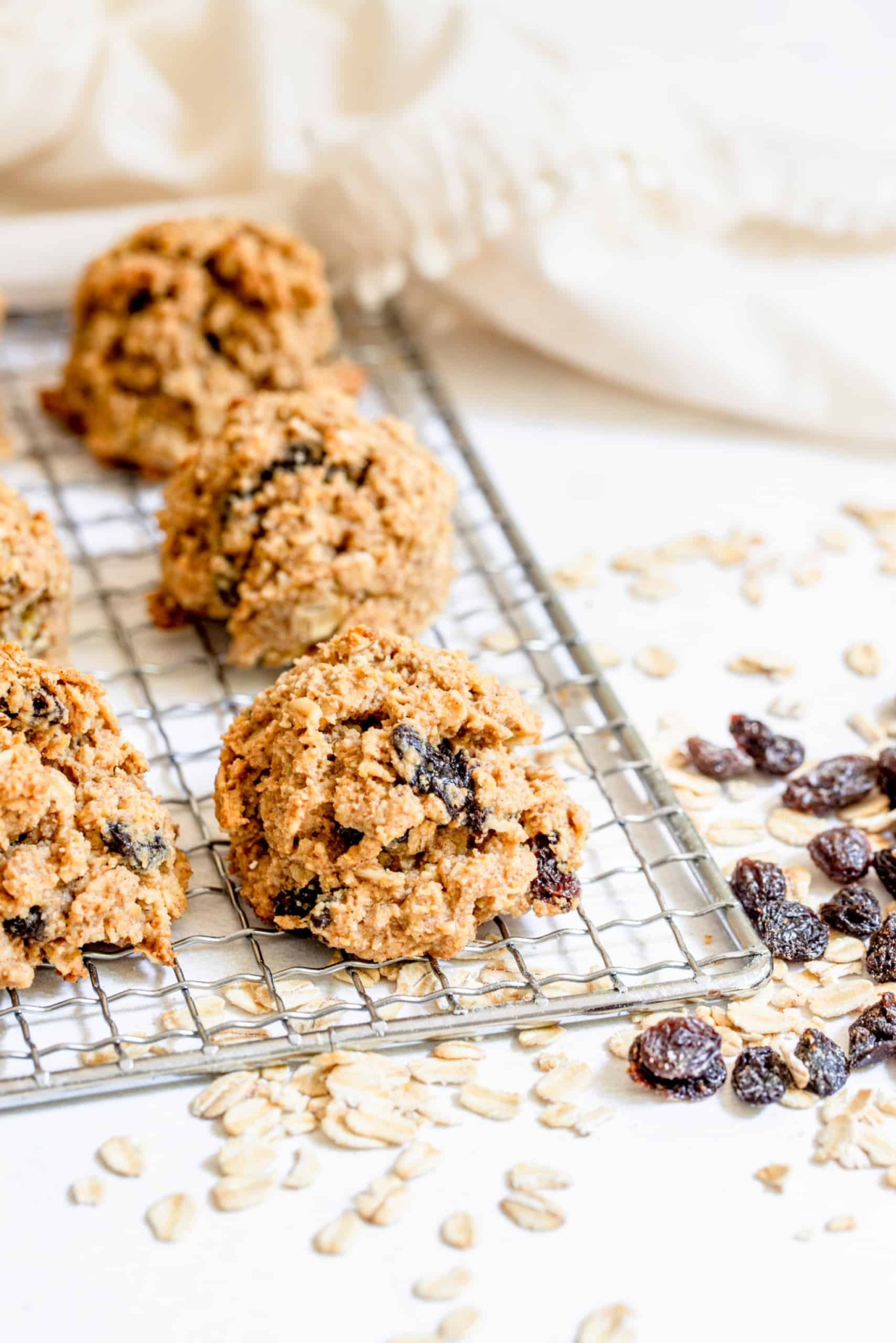 Vegan Oatmeal Raisin Cookies with Peanut Butter