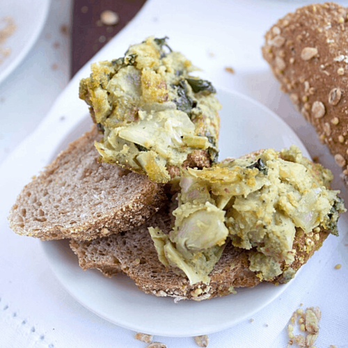 Vegan Artichoke Dip with Kale (Healthy Dip) - fANNEtastic food