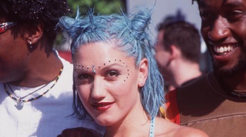 Great Outfits in Fashion History: Gwen Stefani's Fuzzy Blue Bikini Top