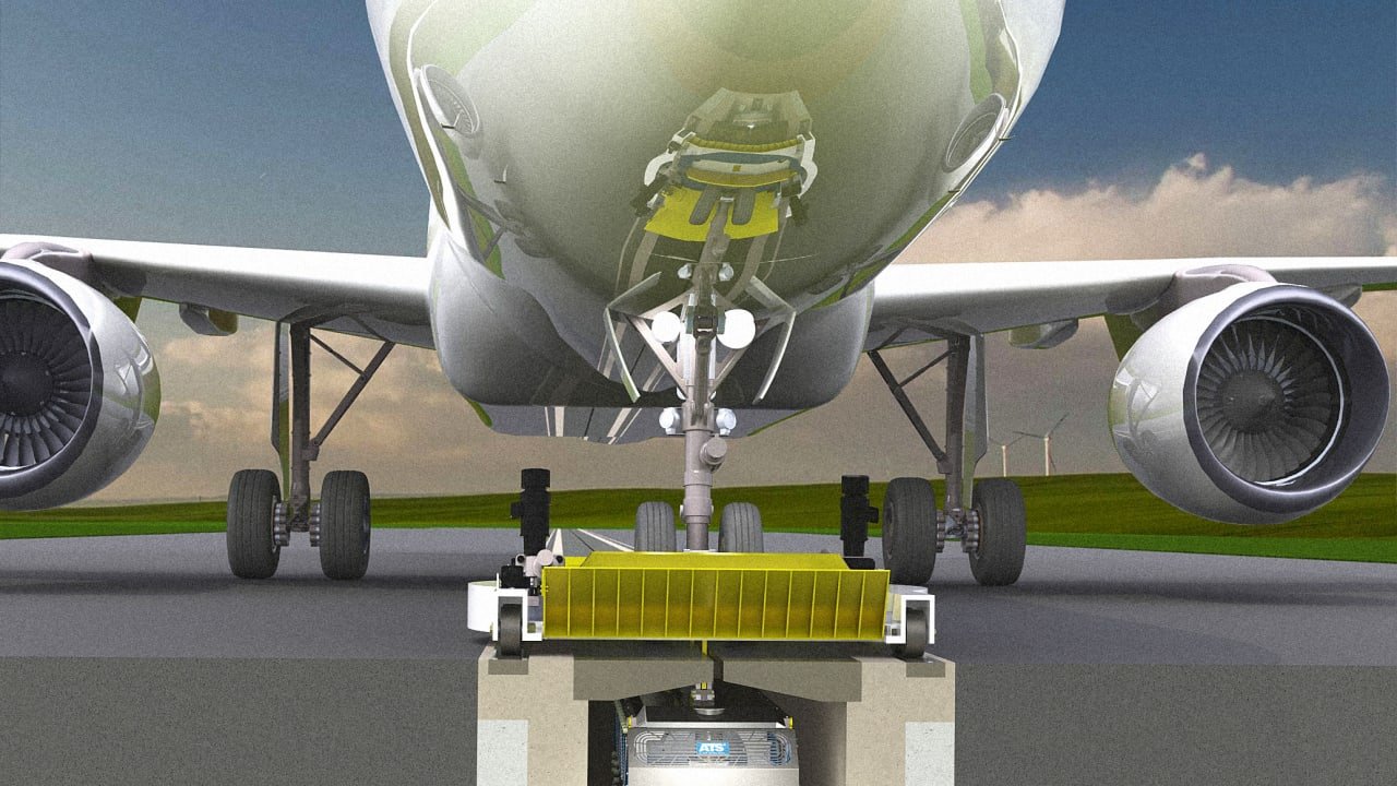 A Boeing 747 burns one ton of fuel while taxiing. This electric towing system could help