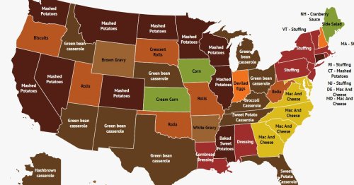 This Map Shows The Most Popular Thanksgiving Sides in Every State