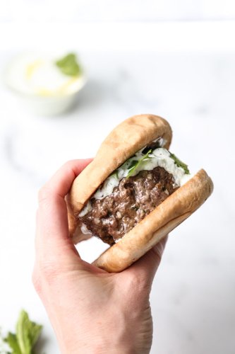 The Best Greek Lamb Burger Recipe with Mint Tzatziki Sauce