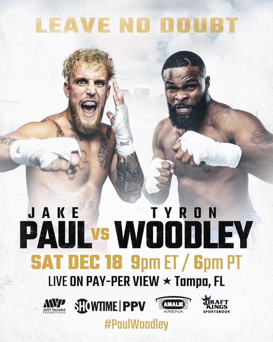 Paul vs Woodley 2 official for Dec 18, Fury withdraws, tickets on sale -  Flipboard
