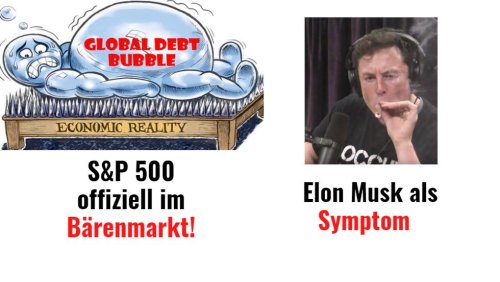 Elon Musk als Symptom, S&P 500 offiziell im Bärenmarkt! Marktgeflüster (Video)