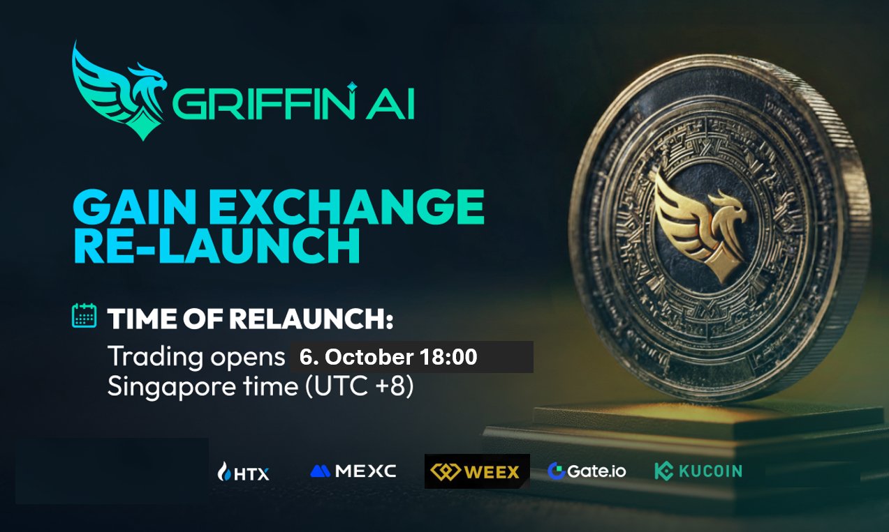 The wait is over: Griffin AI is re-launching its GAIN token on major exchanges