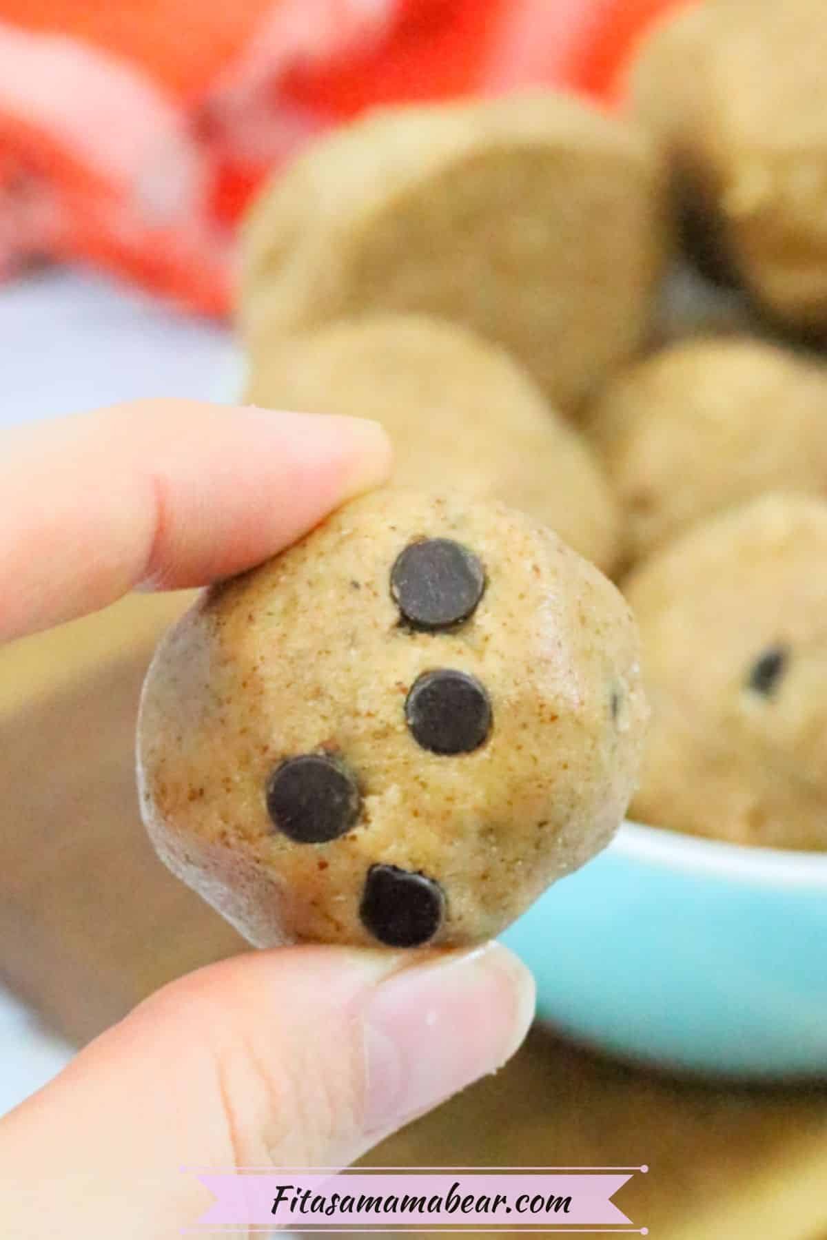 Chocolate Chip Cookie Dough Protein Balls (9g protein!)