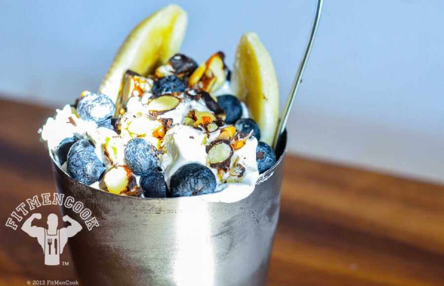 Greek Yogurt Banana Split with KIND bar - Fit Men Cook