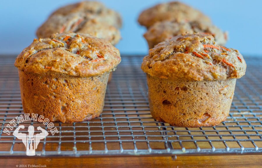 Low-GI Banana, Carrot & Oat Protein Muffins - Fit Men Cook