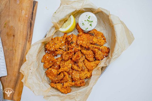 Vegan air-fried oysters