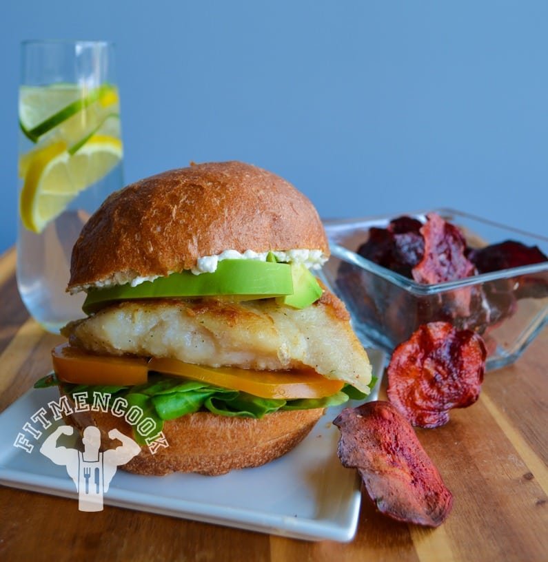 Sea Bass Recovery Burger With Chips Recipe - Fit Men Cook