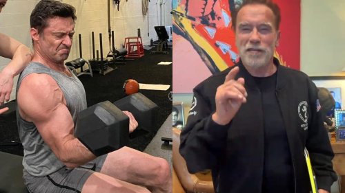 Arnold Schwarzenegger Reacts to Hugh Jackman’s Workout Photo in Prep ...