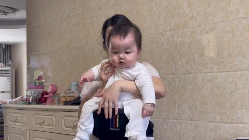 Baby’s Reaction after Seeing Food in Guangdong, China