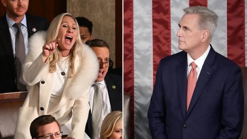 Moment Kevin McCarthy shushes lawmaker heckling during tribute to fentanyl victim