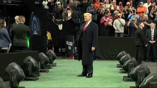 Trump attends wrestling championship as crowd cheers ‘USA!’