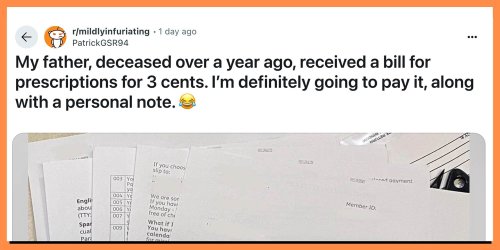 Man Gets 3-Cent Insurance Bill For His Dead Dad—So He Gets Petty (And Creative)