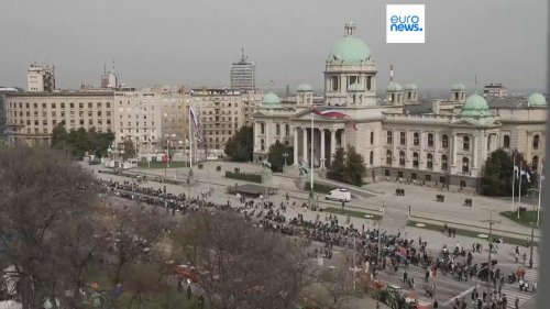 Mass protest in Belgrade against President Vucic's government