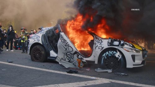 US, Bakersfield: Downtown Los Angeles ICE Protest Waymo Ignited Part 4