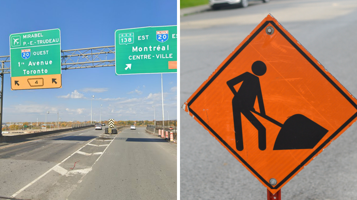 Des fermetures sur l'autoroute 20 à Montréal sont prévues pendant plus de 7 mois