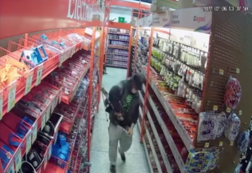 Florida thief caught on camera stuffing a crossbow into his pants