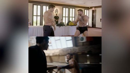 Conor McGregor and Jake Gyllenhaal rehearse Road House fight scene in behind-the-scenes footage
