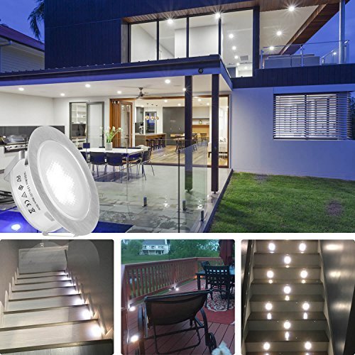 Recessed LED Deck Lights Kits 6 Pack,SMY Lighting(Upgrade Version)Outdoor LED Deck Lighting Waterproof IP67,Low Voltage LED Lights for Garden,Yard Steps,Stair,Patio,Pool Deck,Kitchen Decoration
