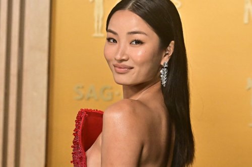 A Shōgun star risked a major wardrobe malfunction with this strapless gown
