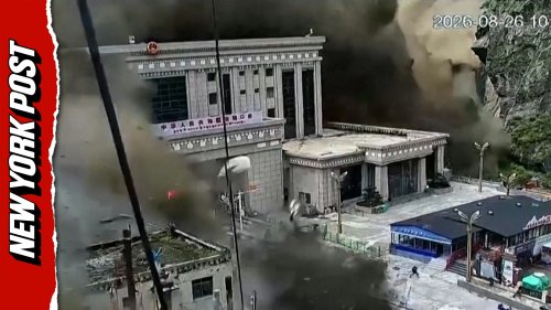 Footage captures harrowing moment people attempt to flee as mudslide engulfs Nepal-China border