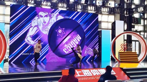 China: Hip-hop dancers perform difficult moves at the Shanghai Sports Show