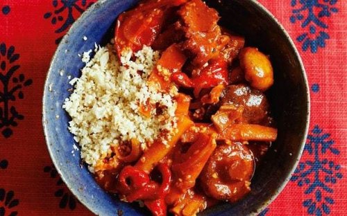 Vegetable stew with cauliflower couscous recipe