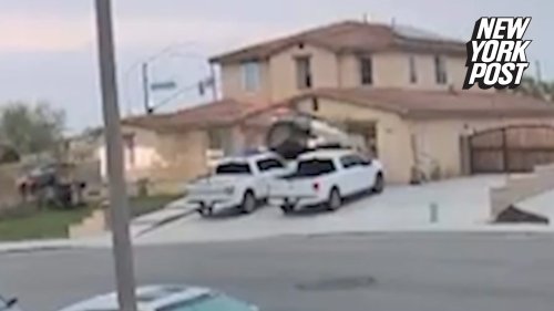 Car vs. garage! Doorbell cam captures wild crash
