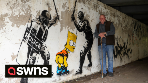 Terminally-ill dad wrestled to the ground by police has suspected Banksy mural in his honor