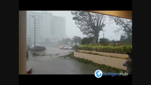 Guam: Footage Of Violent Winds Lashing Resort Area During Typhoon Mawar Onslaught