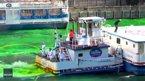 Timelapse Video Captures Mission to Dye Chicago River Green for St Patrick's Day