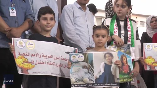 Children Hold Candlelight Vigil in Gaza For Children Killed in Israeli Strikes