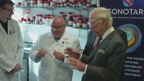 King learns about latest cancer research during NI visit