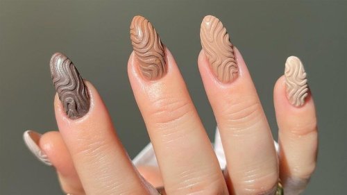 Latte Nails Are Back In 2024, But With A Textured Twist