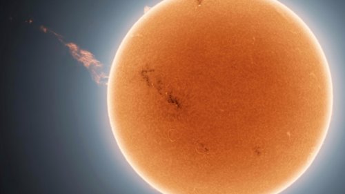 Astrophotographer Captures Incredible Photo of a Million Mile Long Coronal Mass Ejection Off the Surface of the Sun
