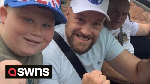 Stunned schoolboy went for a day-break jog with boxing champion Tyson Fury after camping out to meet his hero