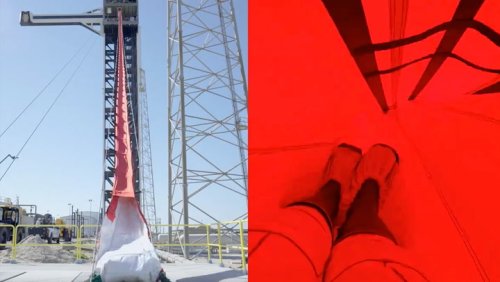 Experience Sliding Down A SpaceX Launch Pad Emergency Chute