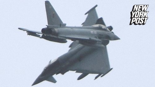 RAF fighter jets narrowly miss each other during training exercise