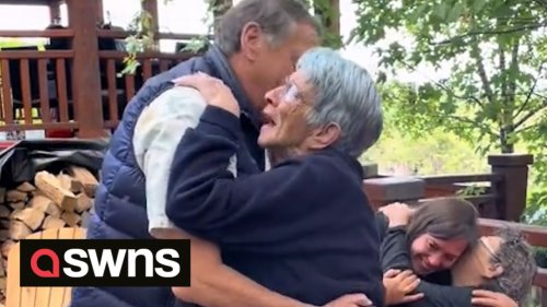 Elderly woman surprises siblings in reunion that sees them all together for the first time in 21 years