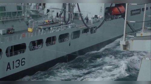 Greece: Hms Prince Of Wales Replenishes At Sea During Operation Highmast In Mediterranean